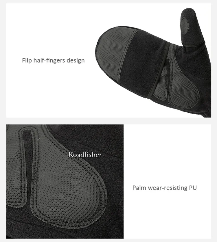Перчатки для фотосъемки Roadfisher улицы путешествий пешего туризма рыбалки зимний