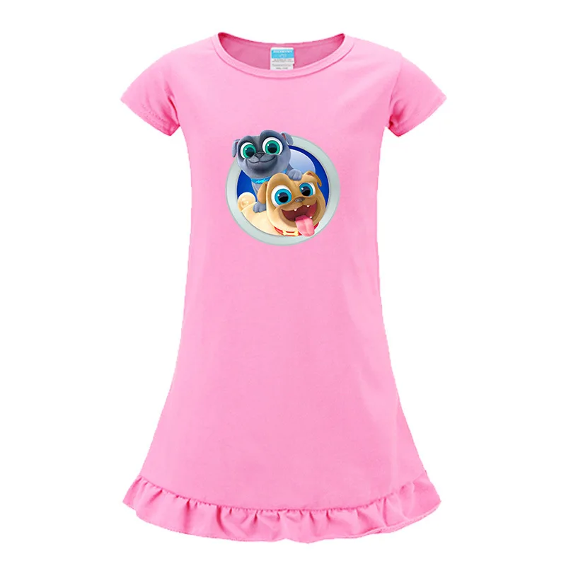 

Cartoon Puppy Dog Pals Dress Baby Girls Short Sleeve Knee-Length Princess Dresses Kids Summer Children Party Ball Pageant Outfit
