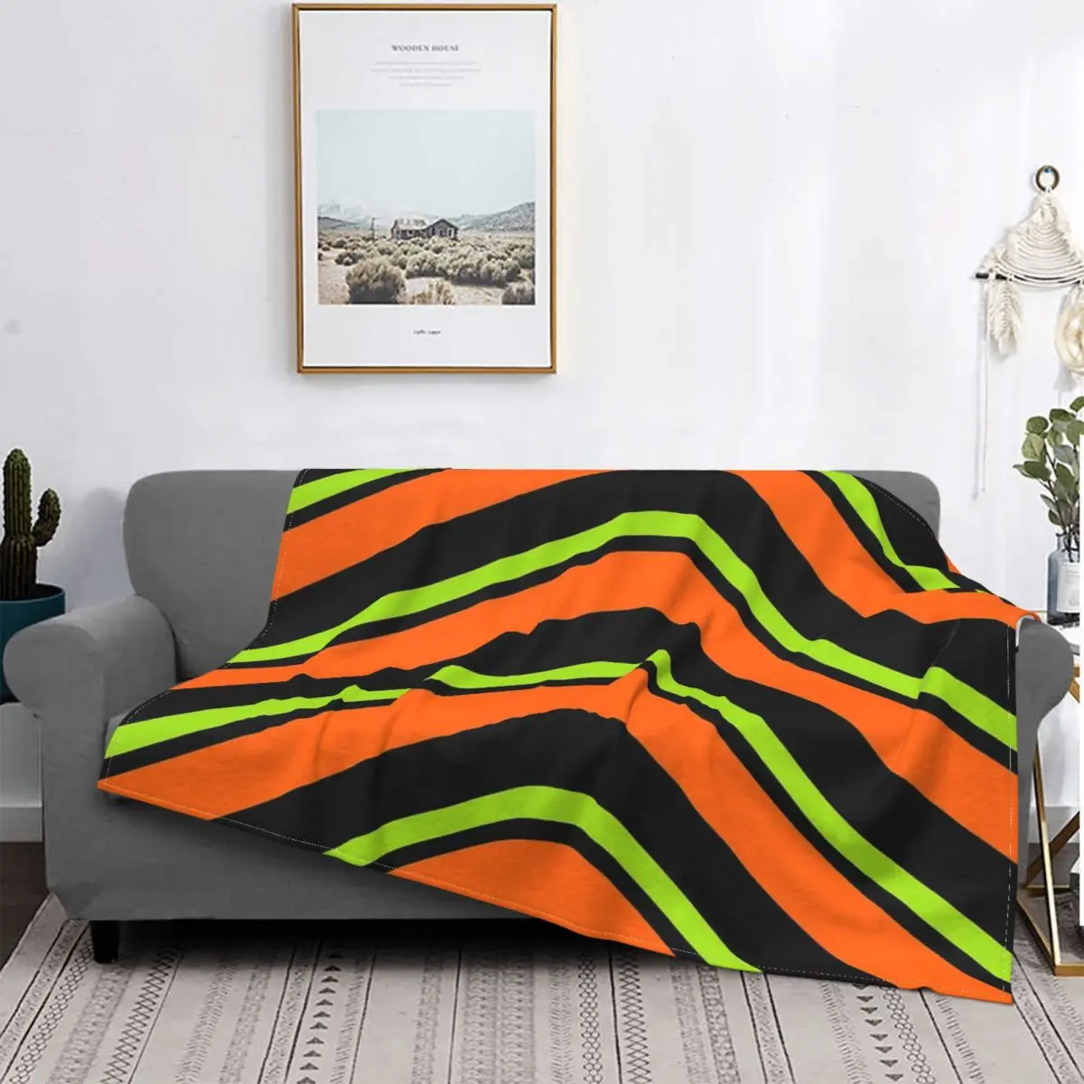 

Manta de cheurón para Halloween, colcha a cuadros para cama, sofá cama, manta de Anime, colchas de lana de verano