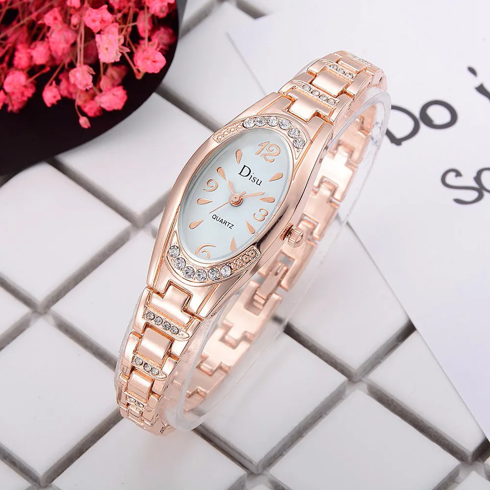 

Women Quartz Watch Rose Gold Plated Women's Elegant Bracelet Fashion Watches Luxurious Simplicity Diamond Watches Relogio