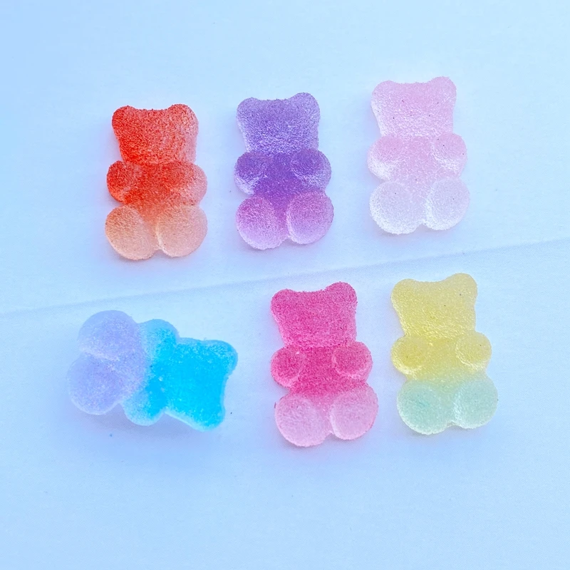 

20pcs New Mixed Soft Glue Two Color Bear Flat Back Cabochon Crafts Clothing DIY Scrapbooking Accessories J56