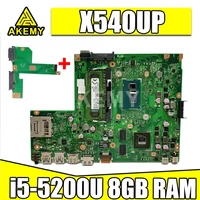 akemy laptop motherboard x540up x540u a540u r504u mainboard w i5 5200u 8gb ram ddr3 gt920m gpu free hdd board