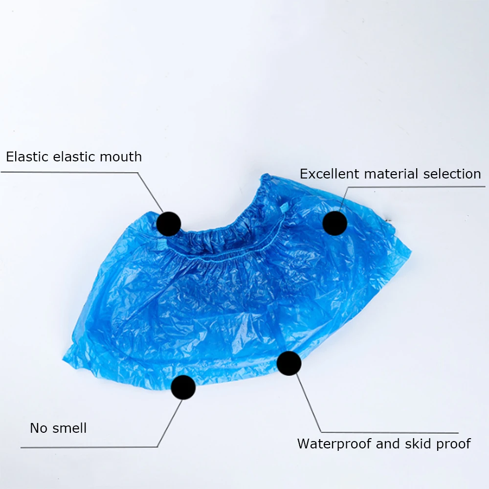 50/250 пар Одноразовые Бахилы водонепроницаемые бахилы пластиковые эластичные