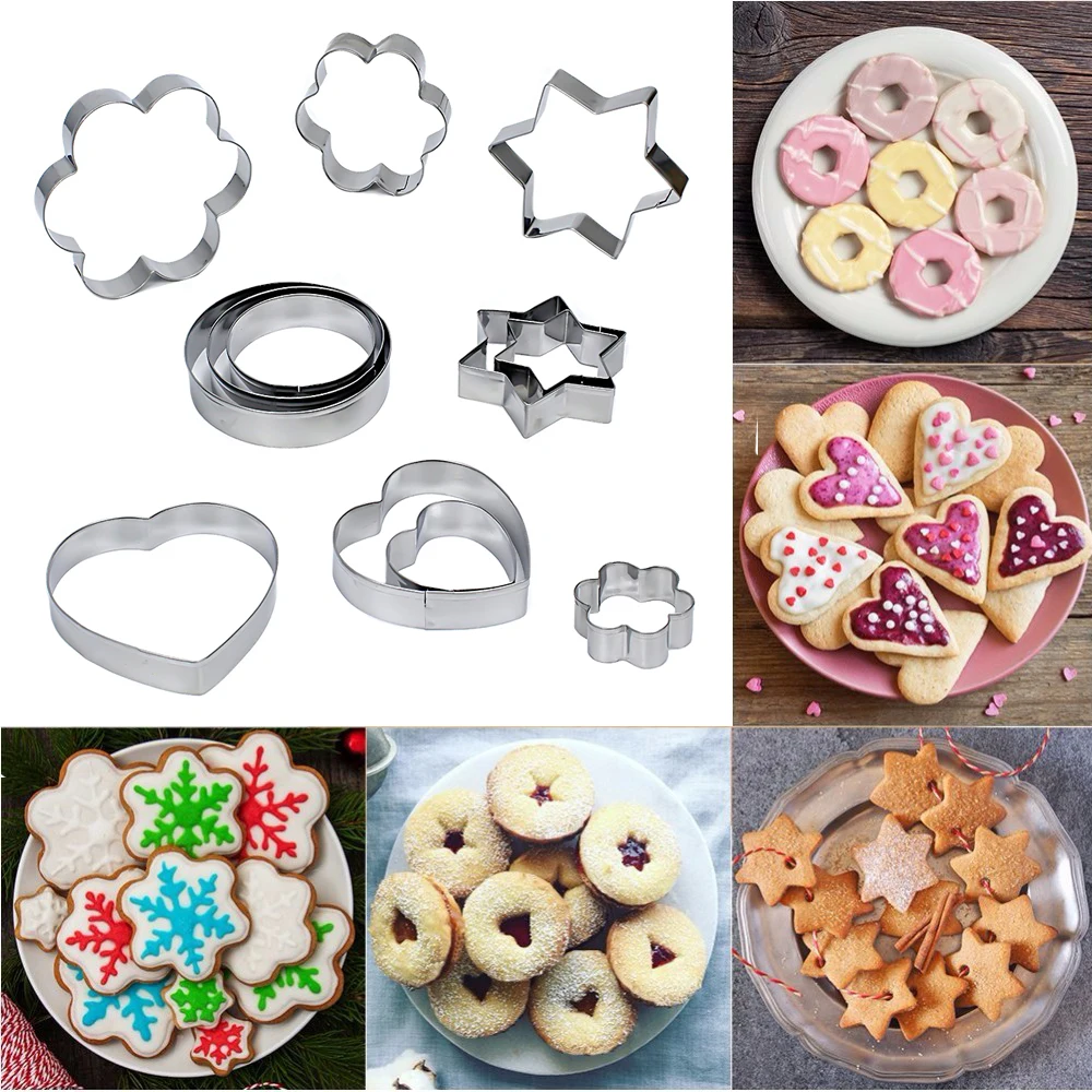 12 шт. в упаковке Нержавеющая сталь сердце звезда форма для торта печенья