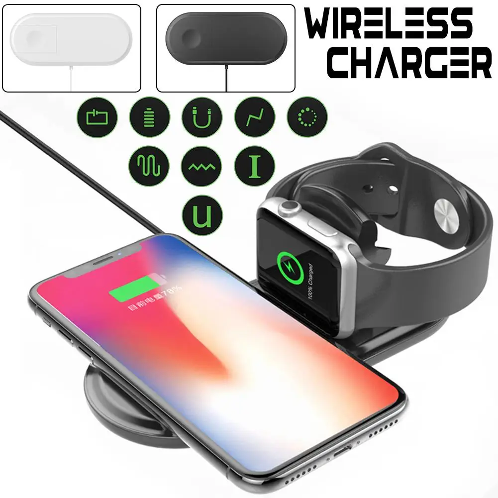 Часы мобильный телефон два в одном Беспроводное зарядное устройство для Air Apple power