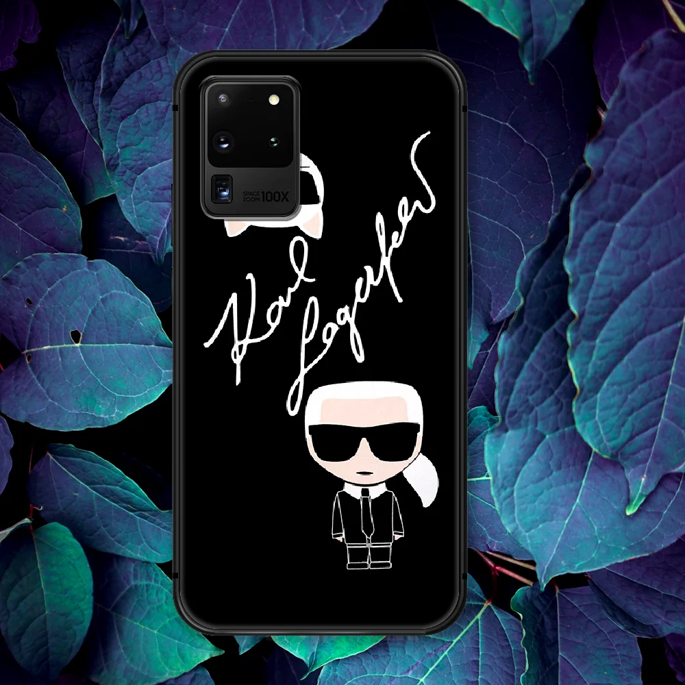 

Karls Lagerfeld Fashion Brand Cat Phone Case For Samsung Galaxy Note S 8 9 10 20 Plus E Lite Uitra black Etui Fashion Waterproof