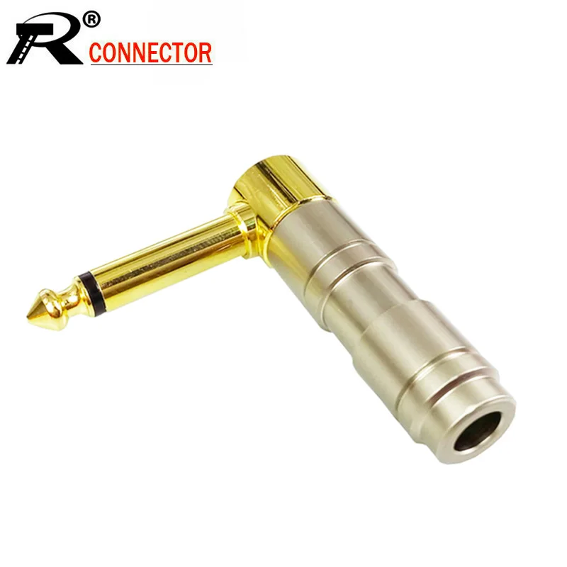 10 шт./лот медный прямоугольный моно штекер 6 35 мм проводной разъем роскошный