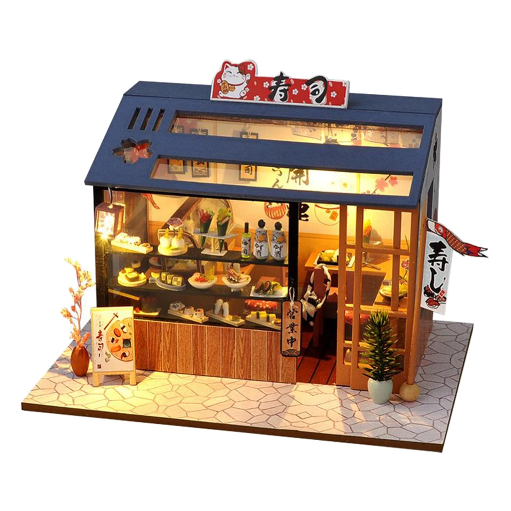 

DIY doll house manual model house building model for adults and children with LED lights without white latex