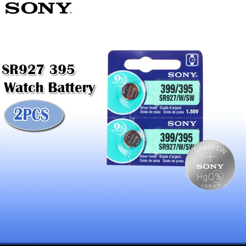 2 шт./лот Sony 100% оригинал 395 SR927SW 399 SR927W AG7 LR927 1 55 в серебряный оксид аккумулятор для