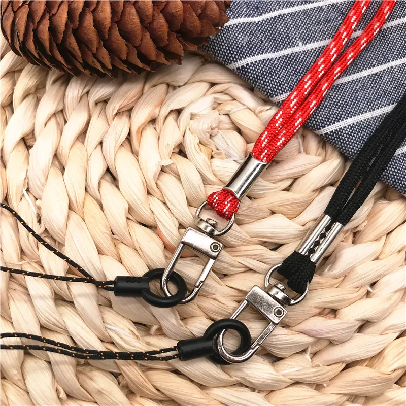 Нейлоновый шнур высокого качества плетеные круглые черные ремешки для ключей