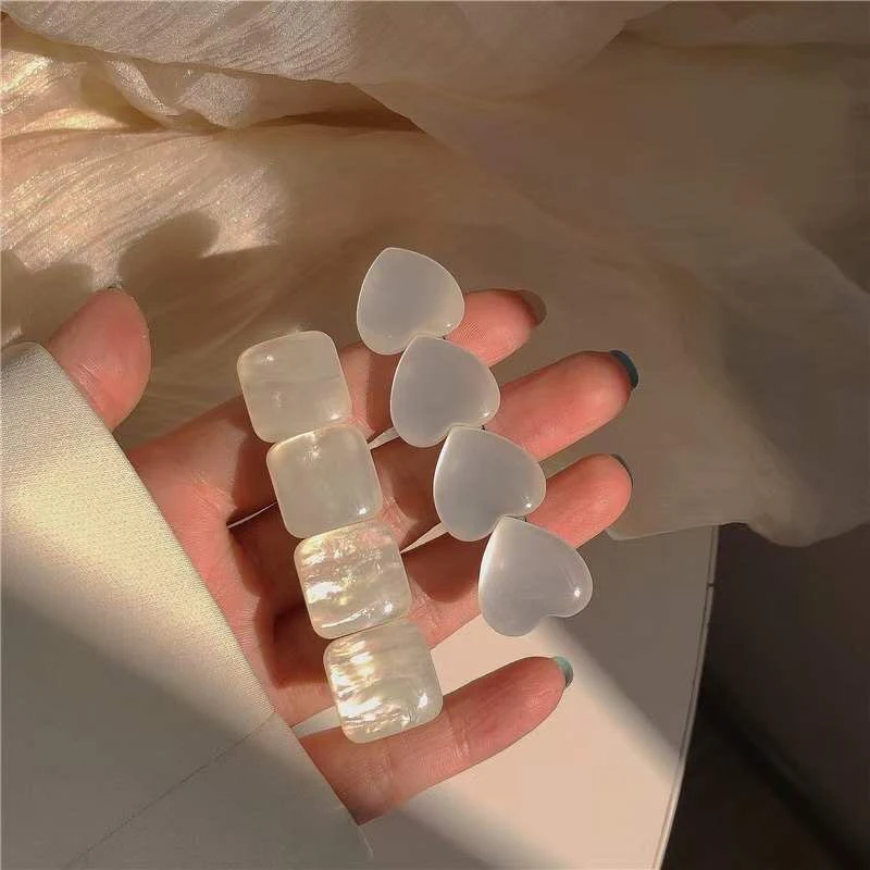 

New Women Girls Cute Heart Geometric Barrettes Transparent Barrettes Sweet Hair Clips Hairpins Headband Fashion Hair Accessories