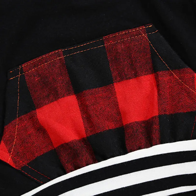 Christmas Clothes set for Baby Boys Girls Newborn Xmas Clothing Set Striped Pocket Hoodie Tops+ Plaid Pants Outfits Set Clothes