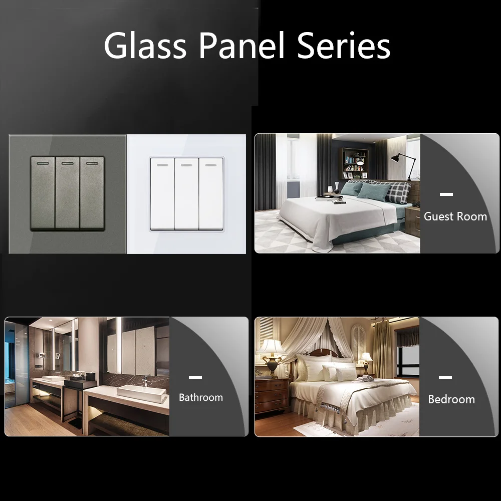 Настенный выключатель SANDIY со светодиодной подсветкой стандарт Великобритании