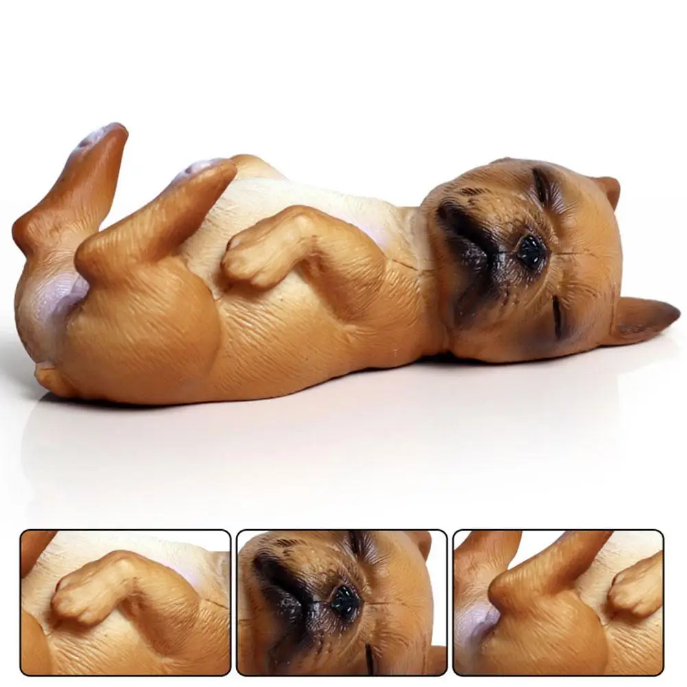 1 шт. милая фигурка спящего французского бульдога форма в виде животных имитация