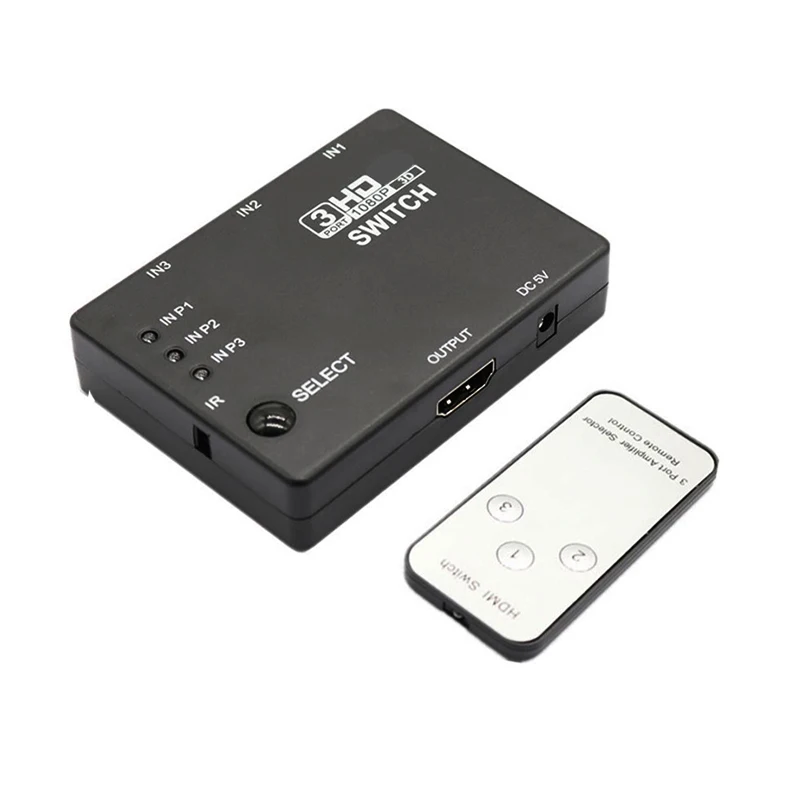 3x1 HDMI совместимый разветвитель кабеля HD 1080P видео коммутатор адаптер 3 в 1 Порт ИК