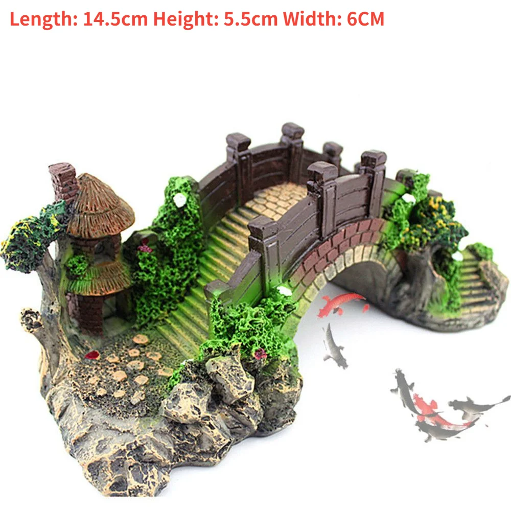 Аквариумный аквариум винтажный декоративный мост ландшафтный орнамент павильон