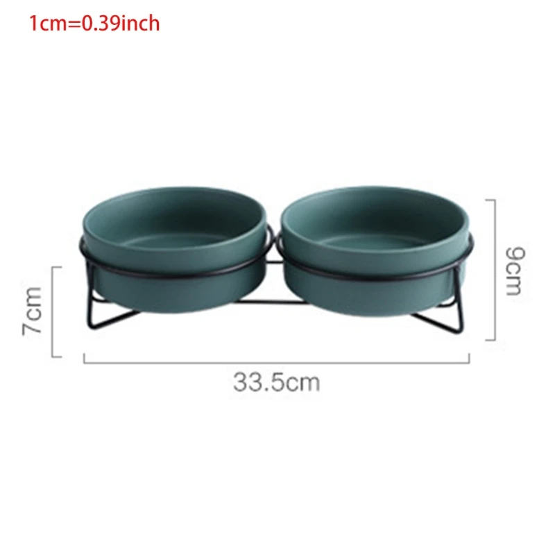

Ceramic Cat Dog Double Bowl Dish With Lron Stand Cat Dishes No Spill Metal Stand