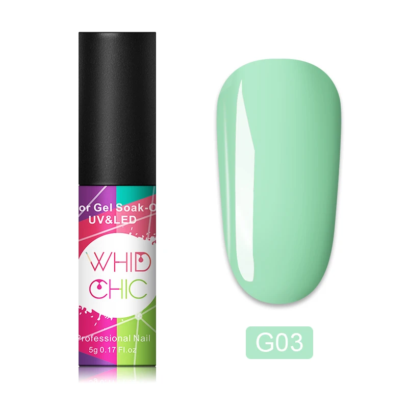 G03 WHID CHIC 1 бутылка 5 мл Блестящий цветной Гель-лак для ногтей Блестящие Блестки долговечный впитывающий УФ-гель для ногтей для самостоятельного дизайна ногтей - Цвет: G03