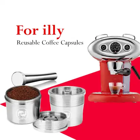 ICafilas многоразовый фильтр для кофейных капсул, пригодный для кофемашины illy, многоразовая кофейная капсула из нержавеющей стали, ложка для тр...