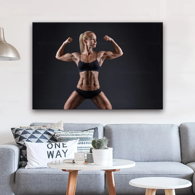 Женское Бодибилдинг здоровое живое фитнес тонизированная тренировочная поза