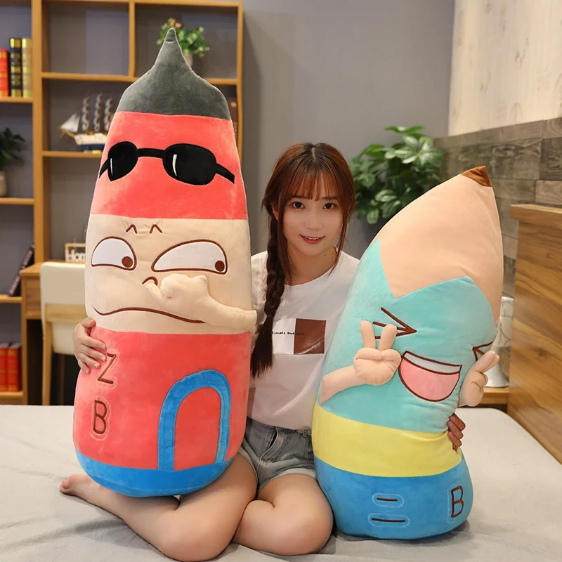 

Креативная красочная Подушка для сна в виде карандаша, плюшевая игрушка, мягкая подушка для девушки, подарок на день Святого Валентина