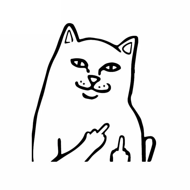 

Cartoon Car Sticker Rude Funny Cat Windows Decoration Accessories Motorcycle Waterproof and Sunscreen Vinyl Decal,15cm*14cm