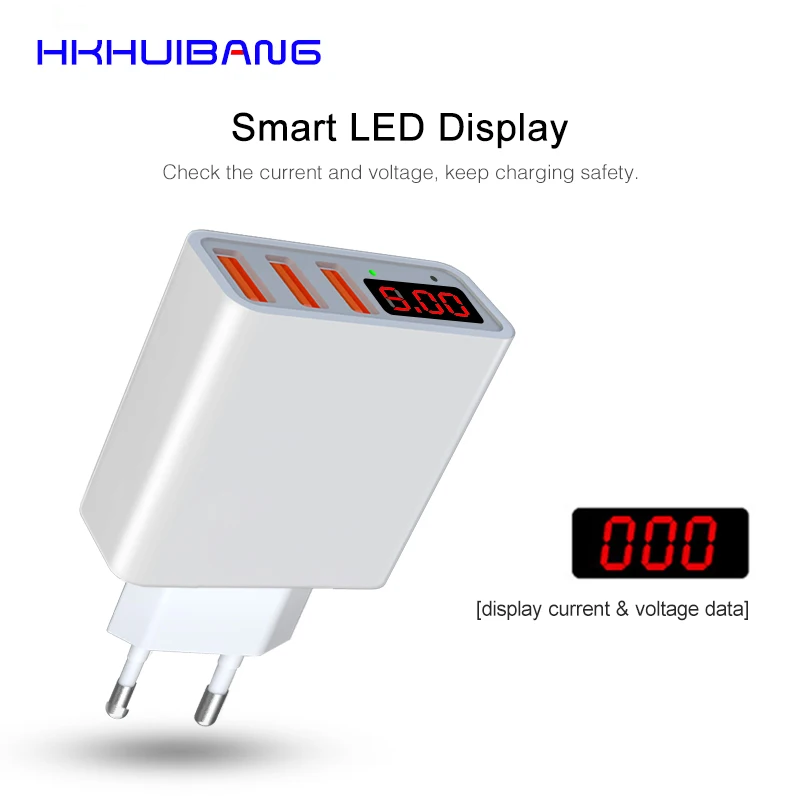 Зарядное устройство HKHUIBANG USB 30 Вт быстрая зарядка для iPhone 11 8 7 светодиодный