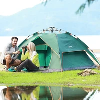 double layer automatic camping tent pop up easy to set up 3 4 person tent with removable rainfly for sun sheltertravelling