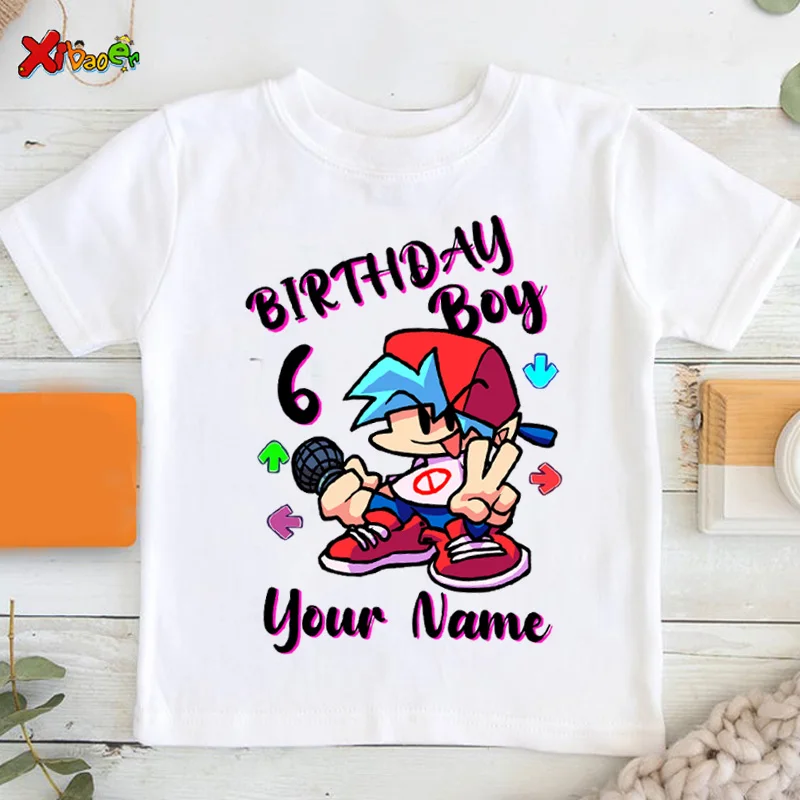 Birthday Boys T Shirt Custom Name Personalized Shirt FridayNight T Shirt Boyfriend T-shirt Kids Clothing Summer Baby Children 6T