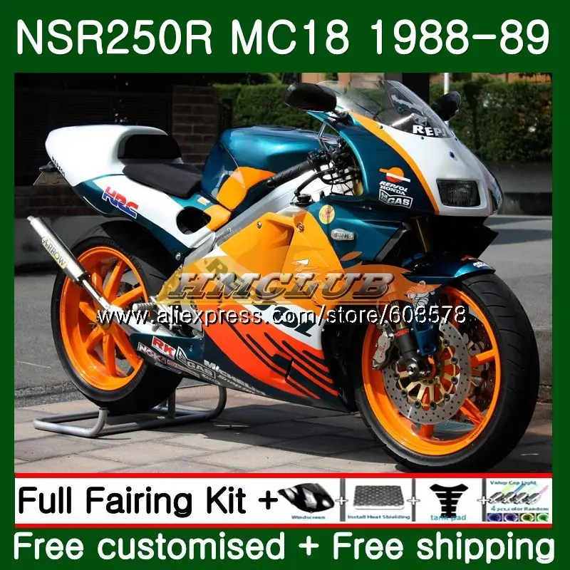 Набор для обтекателя HONDA NSR 250 R MC18 PGM2 250R NS250 NSR250R 1989 Repsol NEW 100CL.59 MC16 NSR250 RR NSR250RR 88