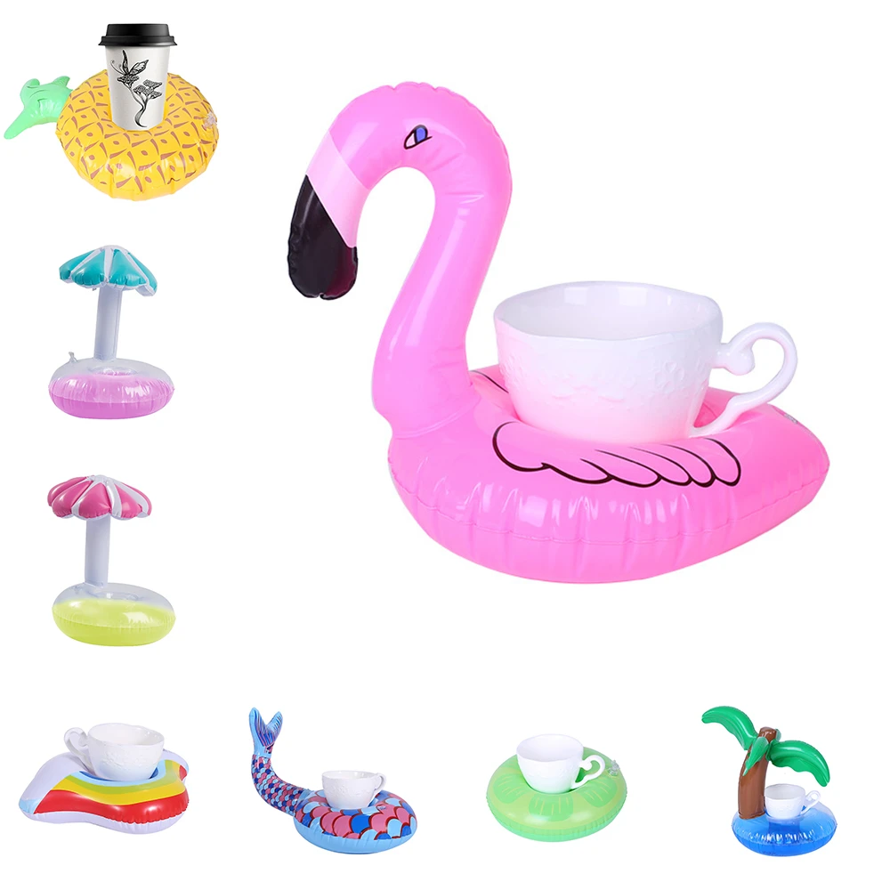 Надувной плавающий держатель для чашки фламинго единорог Пивной Напиток барная