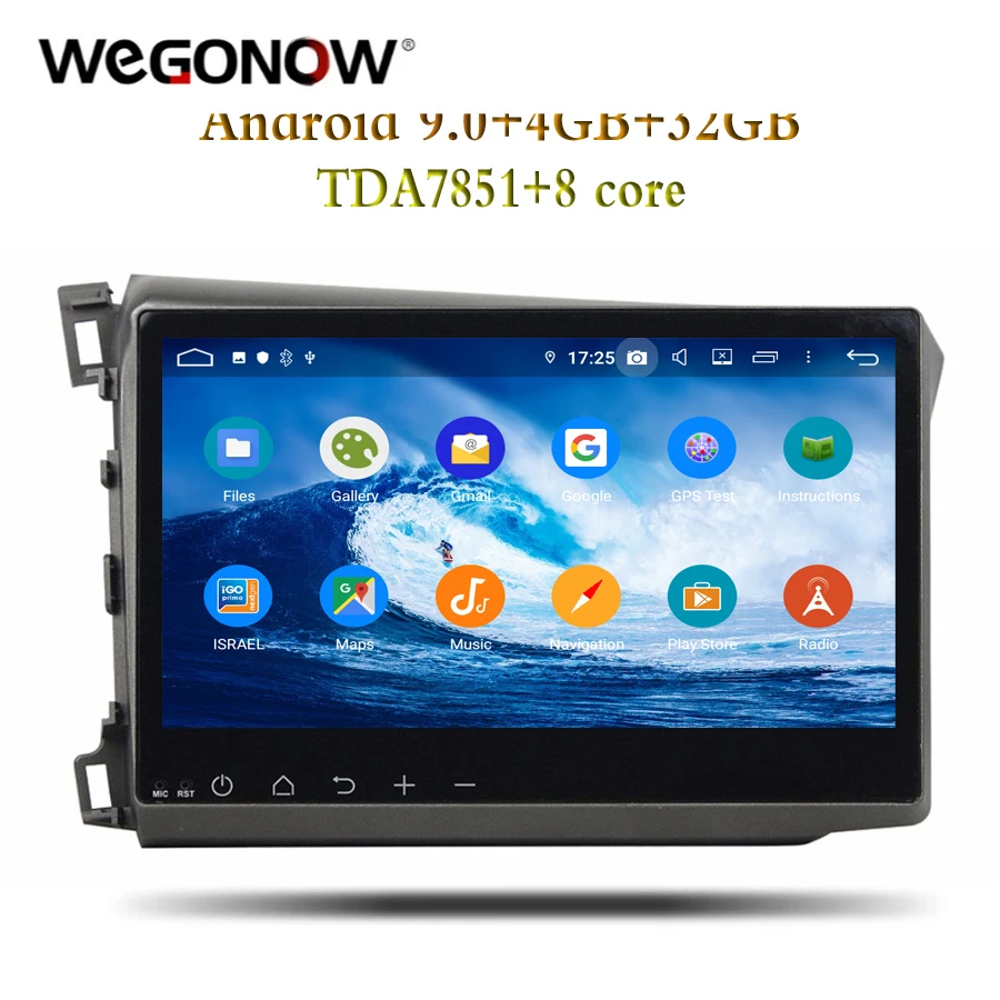 HD ips 10 1 &quotTDA7851 1din Android 9 0 для Honda CIVIC 2012 2015 4 Гб ram 8 Core 32G Автомобильный dvd плеер gps карта