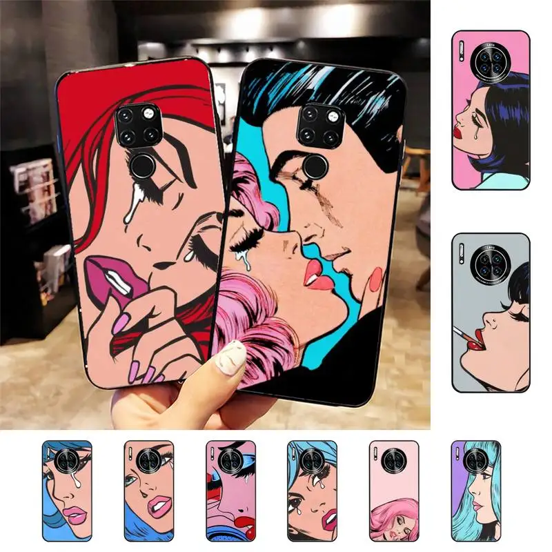 

Sad Crying women Girl Pop Art Phone Case For Huawei Nova3I 3E mate20lite 20Pro 10lite Luxury funda case