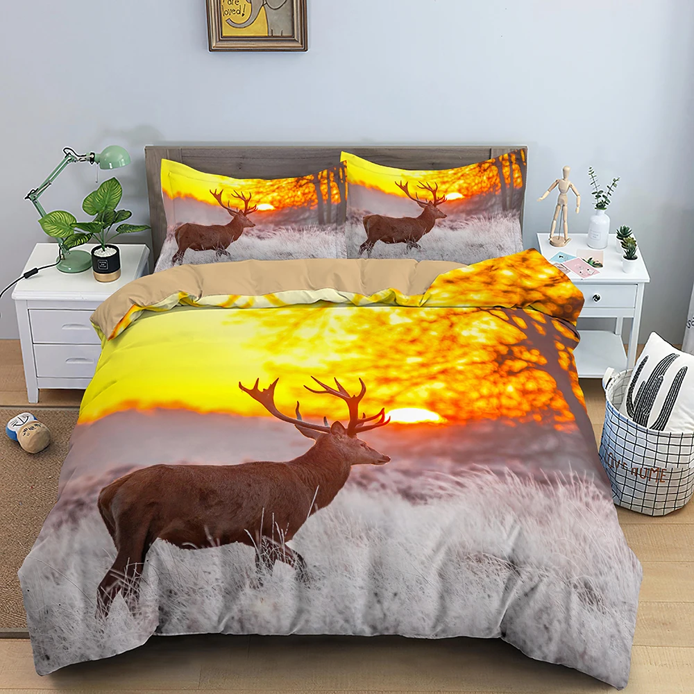 Комплект постельного белья из микрофибры с принтом диких животных |