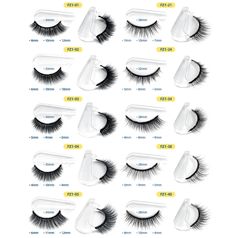 

1Pair Glue Faux Mink Eyelashes 3D False Eyelashes Reusable Natural Self-adhesive