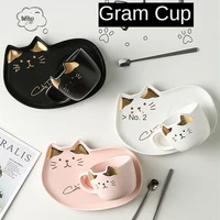 exquisite cat coffee cup and saucer set retro european style ceramic cup household english afternoon tea gift kedicat