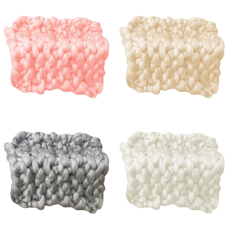 

Baby Photography Props Blanket Hand Woven Blanket Imitation Wool Carpet Rug Newborn Photo Shooting Mat Background Decor