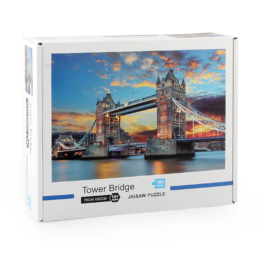 

3D Paper Jigsaw Puzzle 1000 Pieces Toys Puzzles For Adults Educational Toys For Kids Decoration Stickers London Bridge