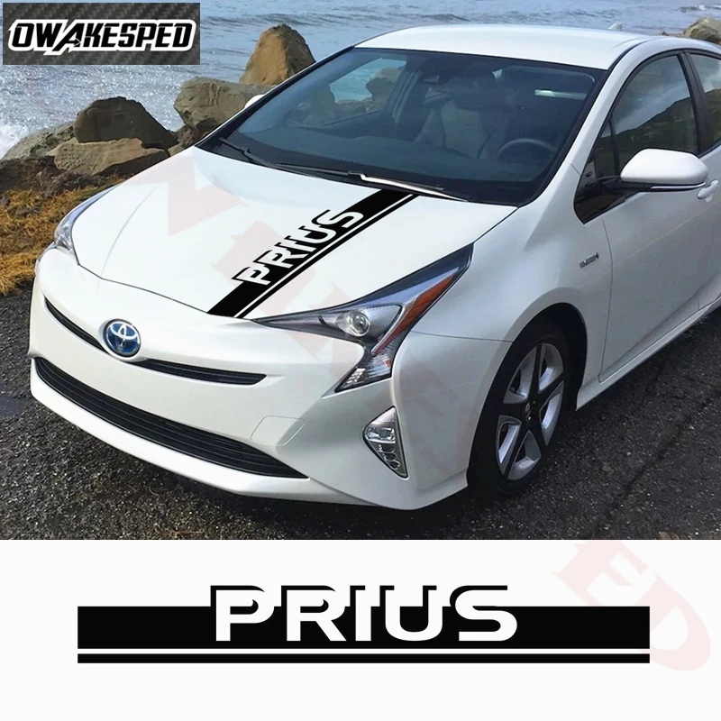 

1 шт. капот автомобиля наклейки на капот для Toyota Prius C ТРД JDM гонки в полоску авто двигатель крышки Декор виниловые наклейки