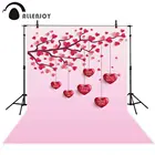 Фон для фотосъемки Allenjoy с изображением валентинок, розового сердца, дерева, 14 февраля