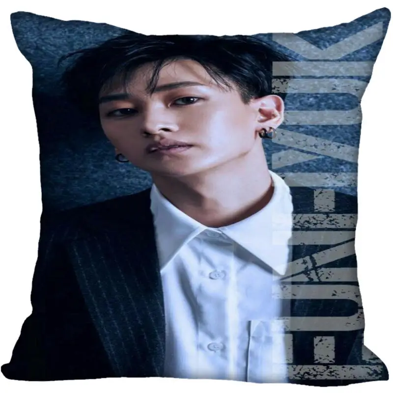 

Custom Kpop Super Junior Lee Hyuk Jae Printed Square silk Pillowcases 40x40cm,35x35cm One Side Satin Pillowcase Custom Logo