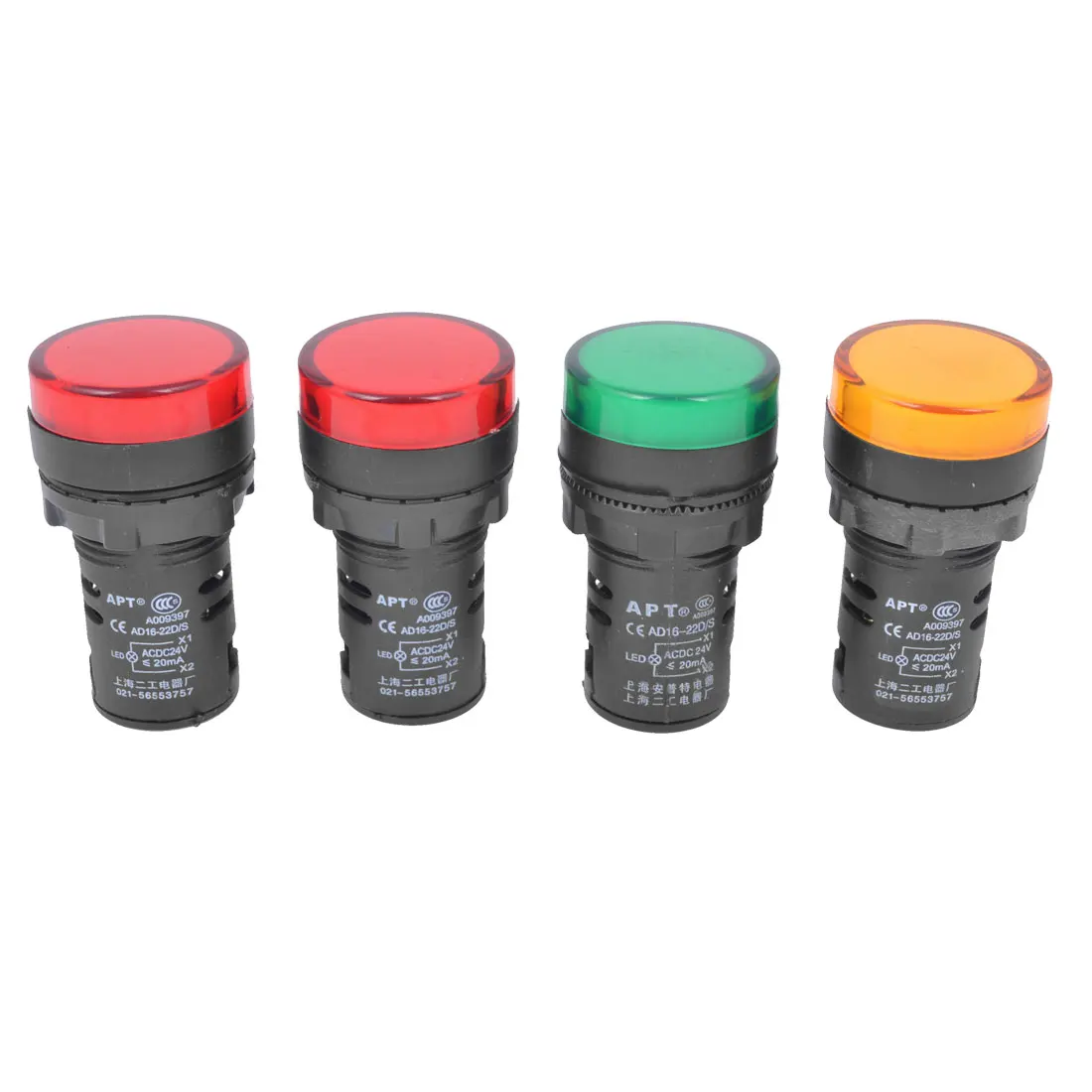 

uxcell AC DC 24V 20mA Plastic Housing LED Indicator Signal Light Lamp 4 Pcs
