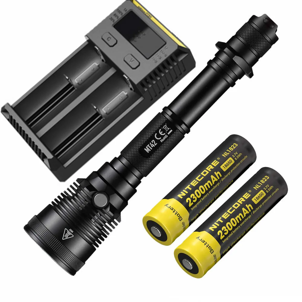 NITECORE MT42 тактический фонарь CREE XHP35 HD светодиодный макс. 1800 люмен дальний бросок 470 метров уличный охотничий фонарь-прожектор - Испускаемый цвет: MT42 NL1823 I2