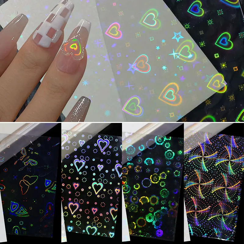 

3D Dynamic Aurora Nail Decals And Stickers Shiny Laser Holo DIY Slider For Manicure Nail New Stylish Art Glitter Manicure Decor