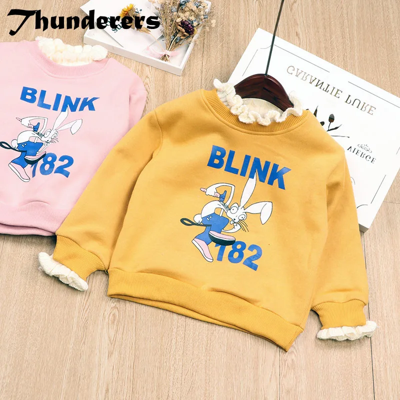 

Thunderers Spring Autumn Kids Sweatshirt For Girl Boy Cartoon Rabbit Fake 2pcs Children Tops Cotton Fashion Baby Clothes 24M-6T