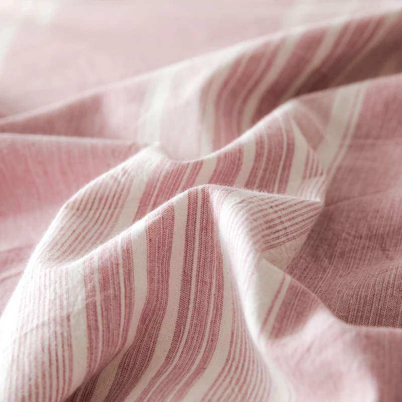 PHF Washed Cotton Pink Duvet Cover Set Yarn Dyed Queen King Comforter Nordic Colorful Bedding Decorations For Home | Дом и сад