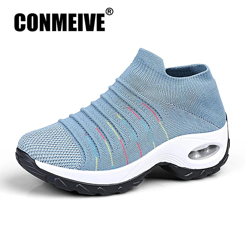 Большие размеры Уличные Нескользящие кроссовки Женская дышащая повседневная