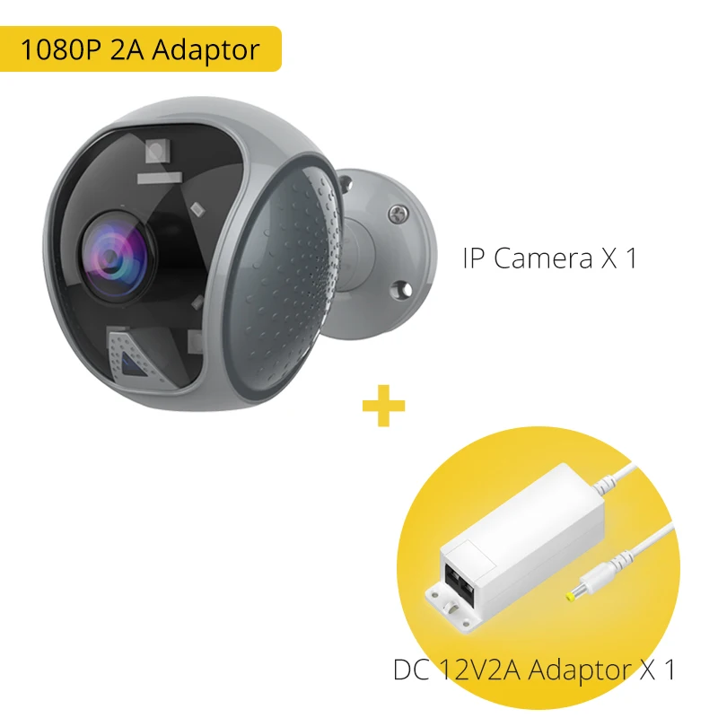 Наружная Wi-Fi Ip камера безопасности 1080p CCTV Домашняя безопасность 120 градусов широкоугольная камера видеонаблюдения ИК светодиодная мигающая сигнализация - Цвет: 1080P 2A Adaptor