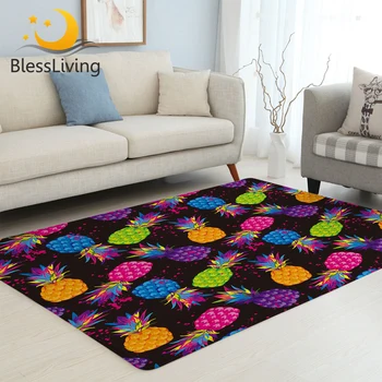 BlessLiving Pineapple Large Carpet for Living Room Colorful Soft Floor Mat Tropical Area Rug 152x244cm Fruit Alfombra Dropship 1