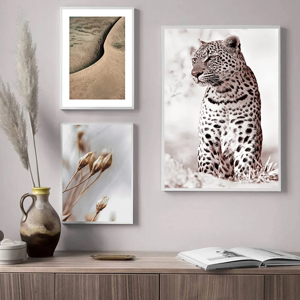 

Lion Leopard Wall Art Painting Landscape Poster Reed Canvas Prints Quote Art Pictures Scandinavia poster Living Room Home Decor